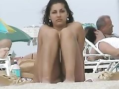 Nude Beach Hot Wife Filmed on Voyeur Camera