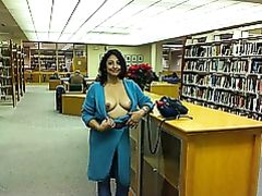 Exhibitionist Wife Flashes Tits in Public Library