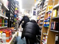 Exhibitionist wife flashing in stores
