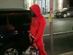 WTF big butt woman starts sucking black man in public and getting banged