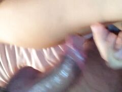 Close up sexual intercourse and fellatio with married woman ejaculating in her mouth